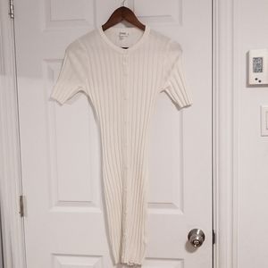 Missguided Ribbed Button Down Bodycon Dress
